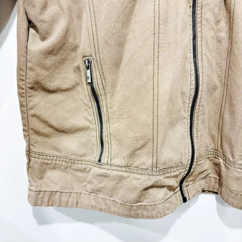 COLUMBIA Tan cotton zip jacket with pockets‎ | Outdoor casual layer | Large * - Picture 4 of 10